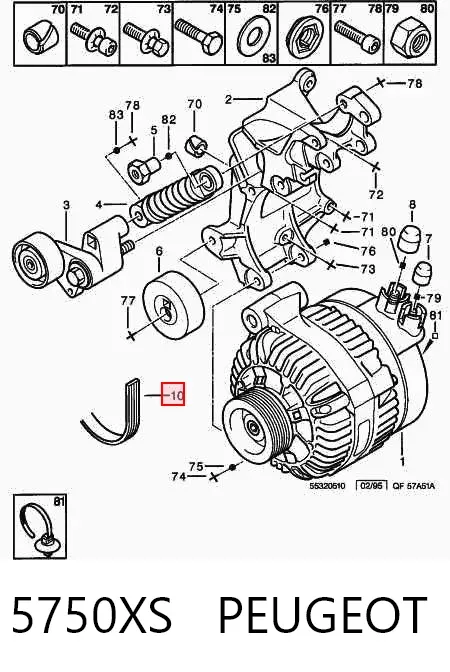 Pas napędowy mechanizmów 5750XS Peugeot/Citroen