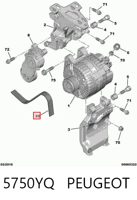 Pas napędowy mechanizmów 5750YQ Peugeot/Citroen
