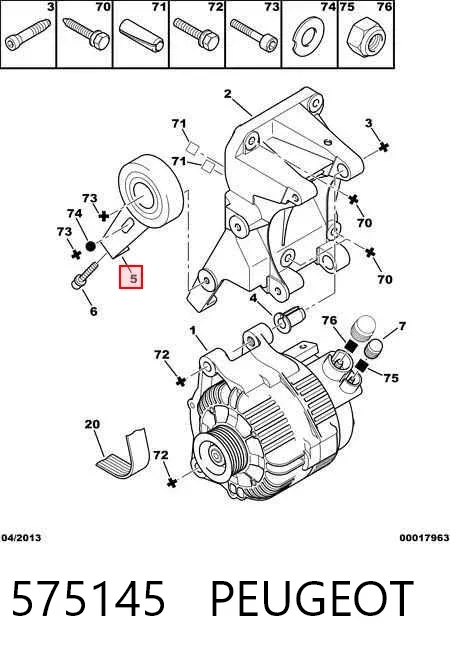 Rolka napinacza paska napędowego 575145 Peugeot/Citroen