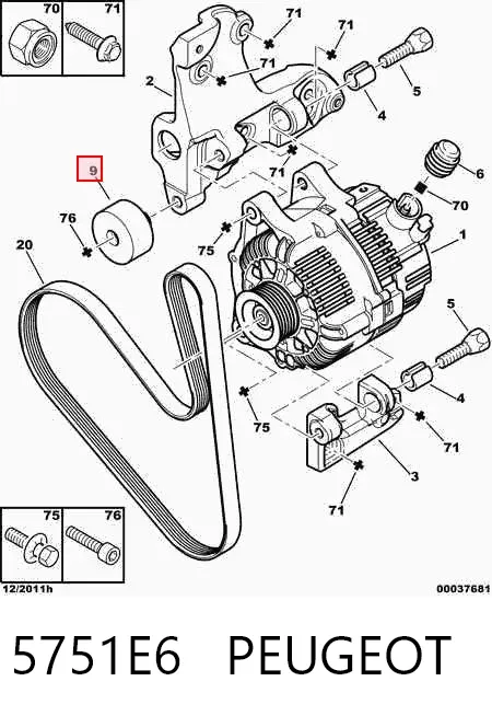 Rolka prowadząca, kierunkowa paska napędowego 5751E6 Peugeot/Citroen