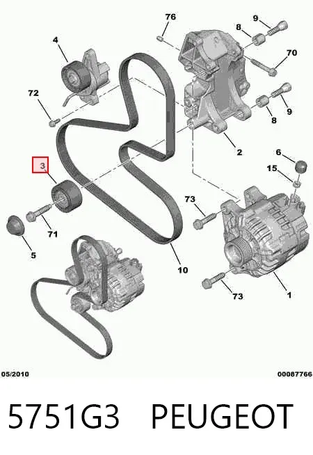 Rolka prowadząca, kierunkowa paska napędowego 5751G3 Peugeot/Citroen