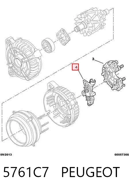 Regulator alternatora (przekaźnik ładowania) 5761C7 Peugeot/Citroen