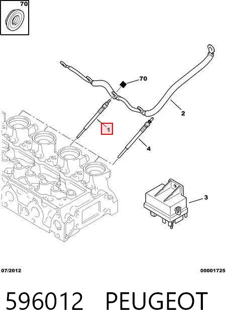 Świeca żarowa 596012 Peugeot/Citroen