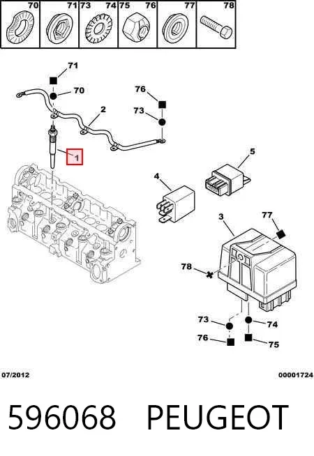 Świeca żarowa 596068 Peugeot/Citroen