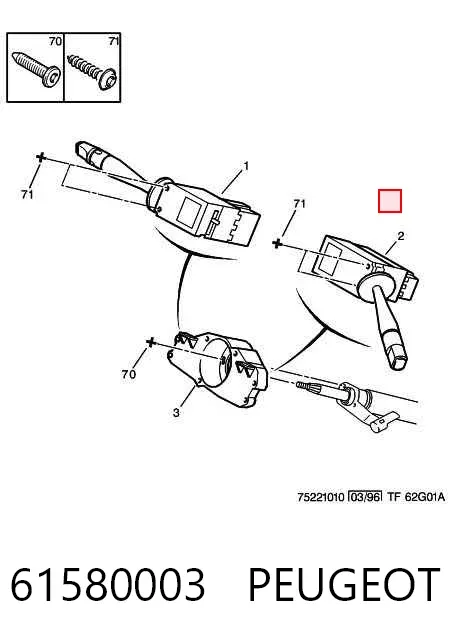 Przełącznik zespolony prawy 61580003 Peugeot/Citroen