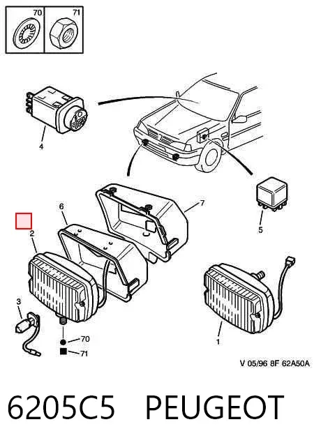 Lampa przeciwmgielna lewa/prawa Peugeot 306 7A