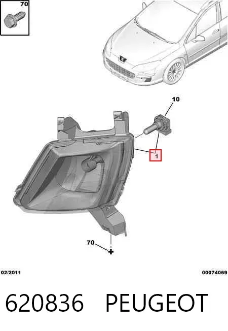 Lampa przeciwmgielna lewa 620836 Peugeot/Citroen