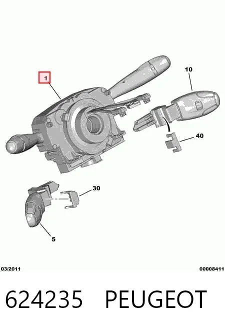 Przełącznik zespolony, w komplecie 624235 Peugeot/Citroen