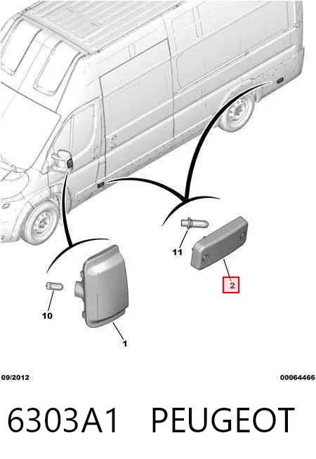 Lampa pozycyjna boczna (furgon) 6303A1 Peugeot/Citroen