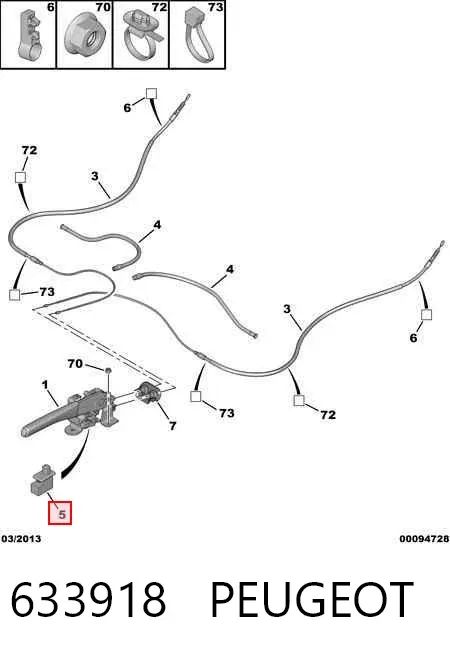 Wyłącznik kontroli hamulca ręcznego 633918 Peugeot/Citroen