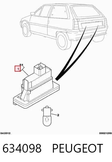 Lampa oświetlenia tylnej tablicy rejestracyjnej Citroen Jumpy I
