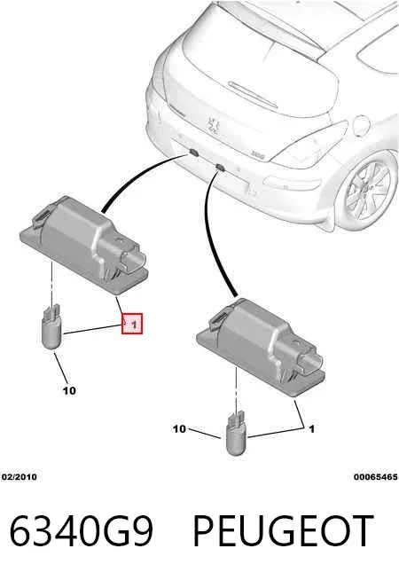 Lampa oświetlenia tylnej tablicy rejestracyjnej 6340G9 Peugeot/Citroen