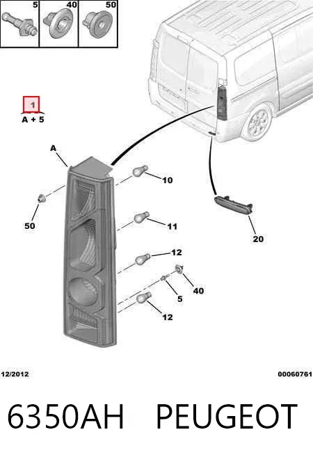 Lampa zespolona tylna lewa 6350AH Peugeot/Citroen