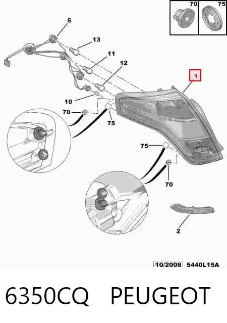 Lampa zespolona tylna lewa Citroen C4 I