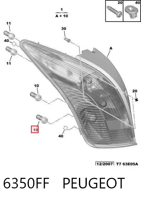 Lampa zespolona tylna lewa Peugeot 308 SW I
