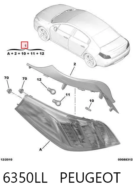 Lampa zespolona tylna lewa 6350LL Peugeot/Citroen