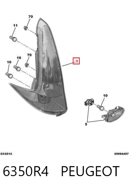 Lampa zespolona tylna lewa Peugeot 206 SW
