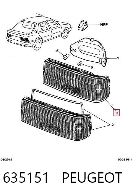Lampa zespolona tylna prawa Peugeot 309 I