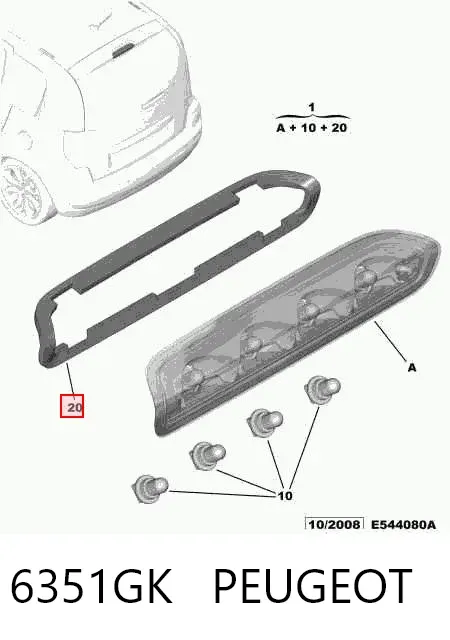 Lampa stop tylna dodatkowa Citroen C3 Picasso