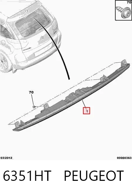Lampa stop tylna dodatkowa 6351HT Peugeot/Citroen