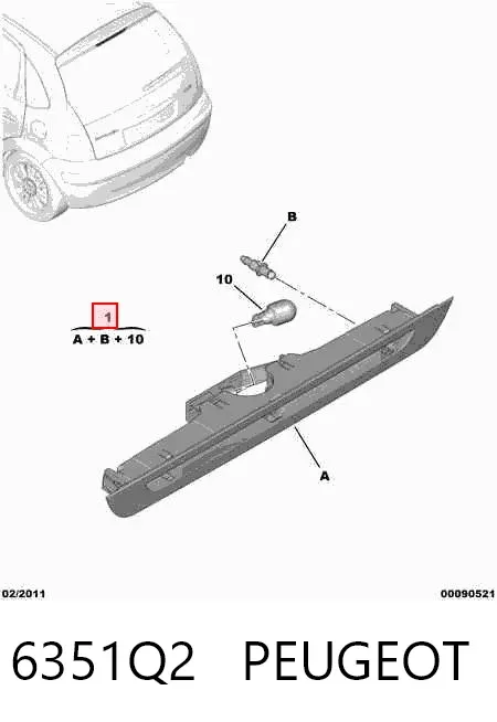 Lampa stop tylna dodatkowa Citroen C3 I