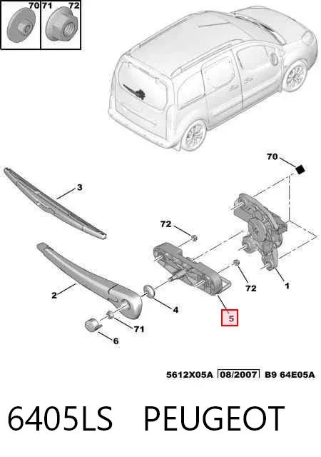 Mechanizm wycieraczek 6405LS Peugeot/Citroen