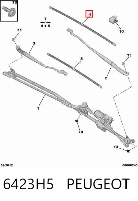 Pióro wycieraczki szyby przedniej kierowcy 6423H5 Peugeot/Citroen