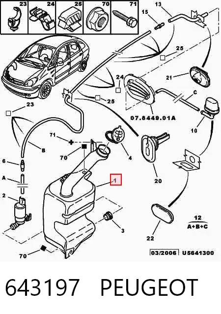 Zbiorniczek spryskiwacza szyb Citroen Xsara Picasso