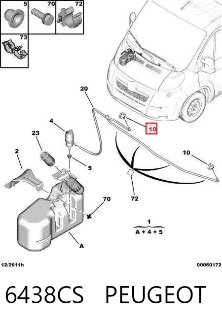 Dysza spryskiwacza szyby przedniej Peugeot Boxer III