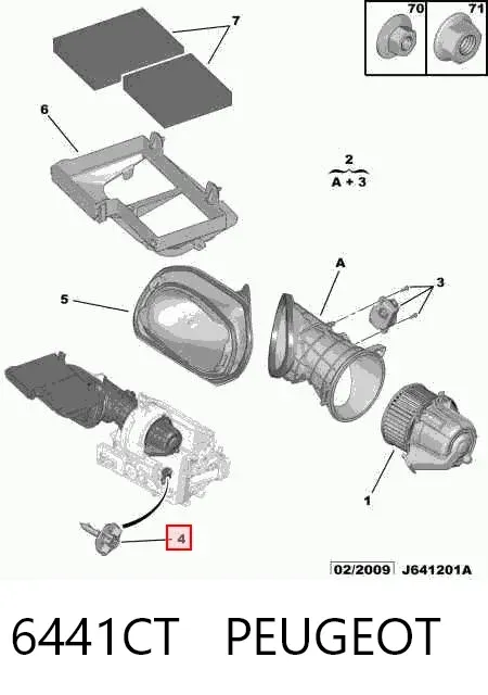 Rezystor wentylatora nagrzewnicy (ogrzewacza kabiny) 6441CT Peugeot/Citroen