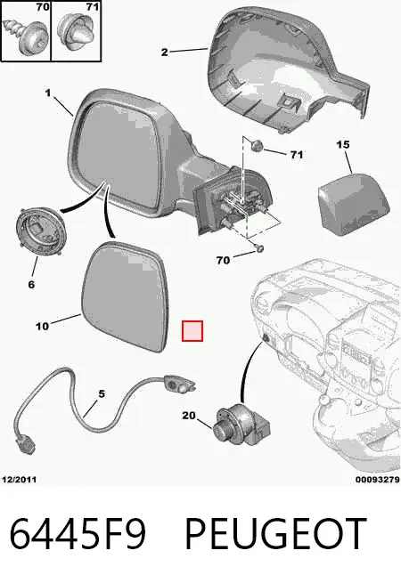 Czujnik temperatury zewnętrznej 6445F9 Peugeot/Citroen