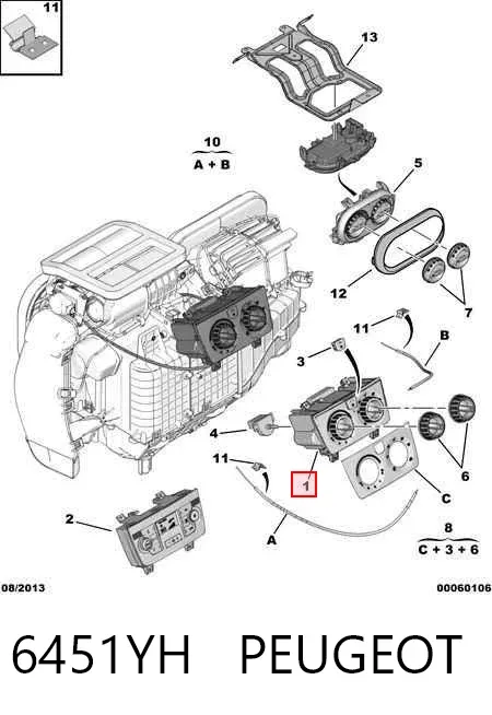 Sterownik trybów ogrzewania/klimatyzacji Peugeot Boxer III