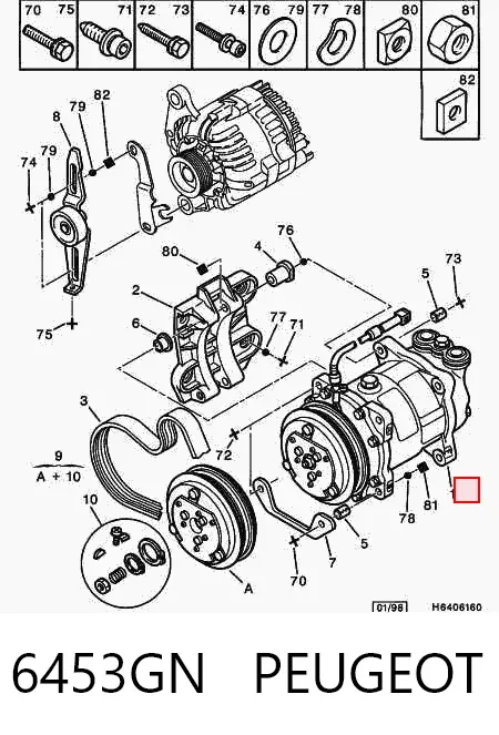 Sprężarka klimatyzacji Peugeot 205 II
