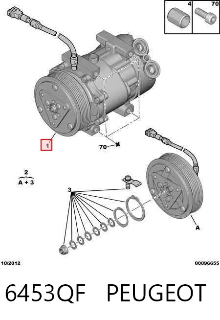 Sprężarka klimatyzacji 6453QF Peugeot/Citroen