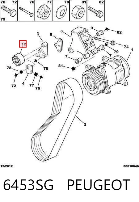 Rolka napinacza paska napędowego 6453SG Peugeot/Citroen