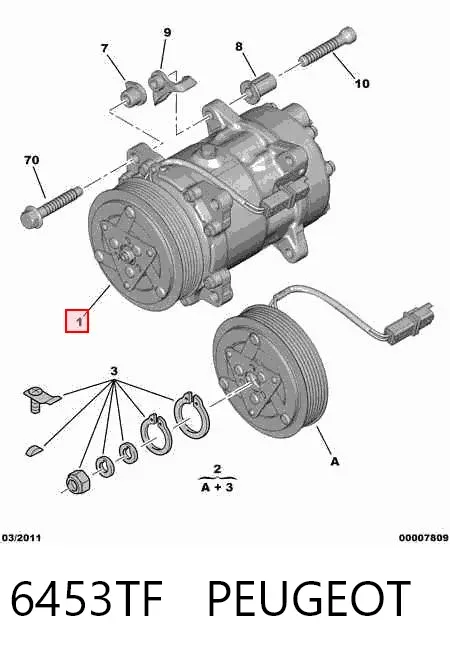 Sprężarka klimatyzacji 6453TF Peugeot/Citroen