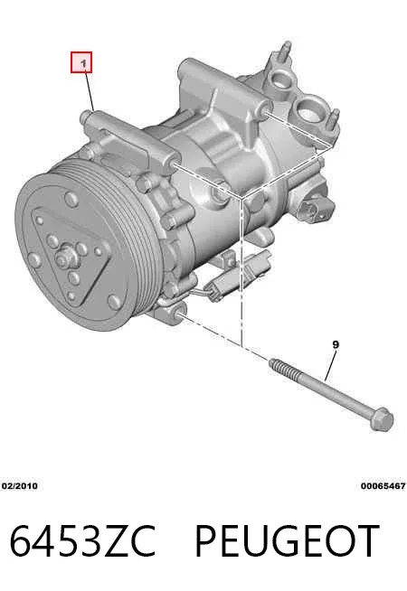 Sprężarka klimatyzacji 6453ZC Peugeot/Citroen