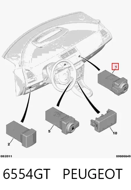 Przycisk włączania światła awaryjnego Citroen C4 II