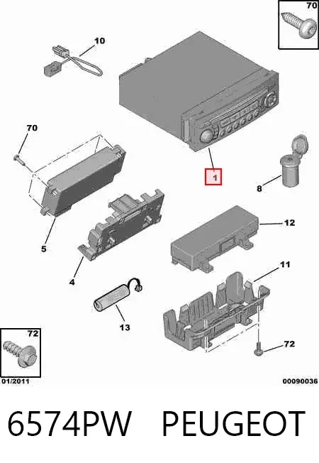 Radioodtwarzacz (radio AM/FM) Citroen C3 II