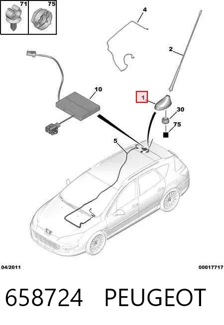Antena Peugeot 3008 I