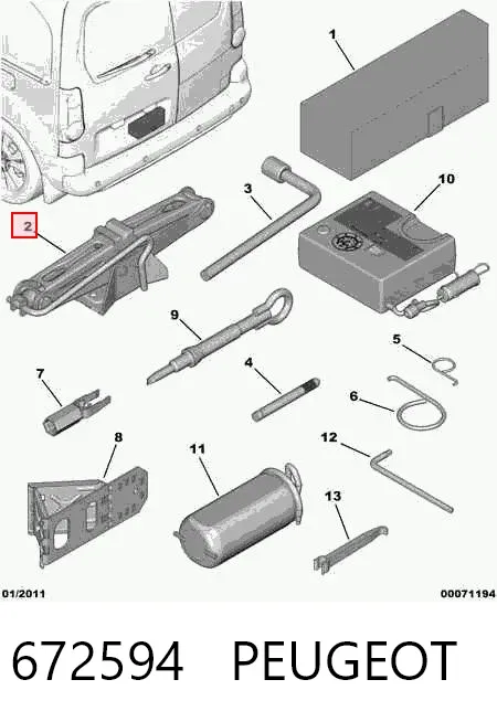 Podnośnik hydrauliczny 672594 Peugeot/Citroen