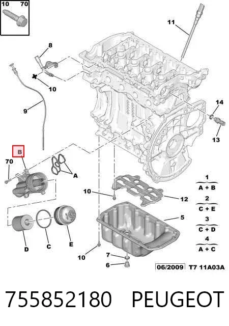 Obudowa filtra oleju 755852180 Peugeot/Citroen