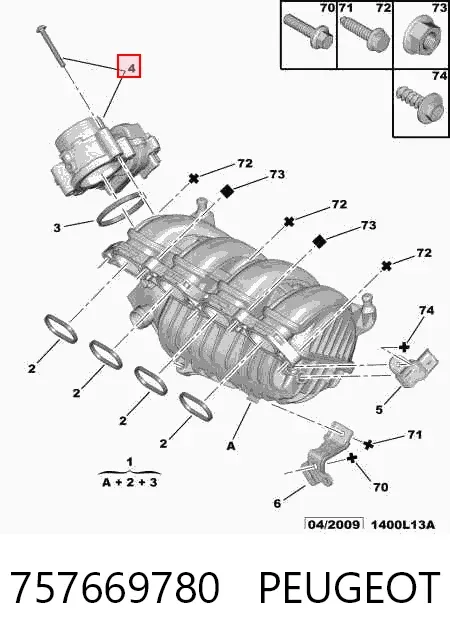 Przepustnica, komplet 757669780 Peugeot/Citroen