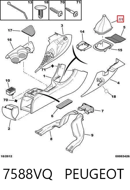 Pokrowiec dźwigni zmiany biegów 7588VQ Peugeot/Citroen