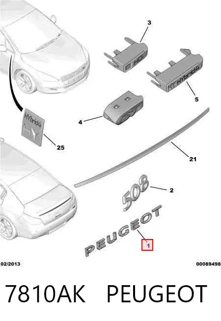 Wahacz zawieszenia przedniego prawy górny 7810AK Peugeot/Citroen