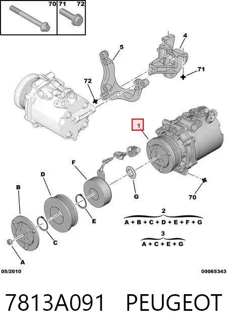 Sprężarka klimatyzacji 7813A091 Peugeot/Citroen