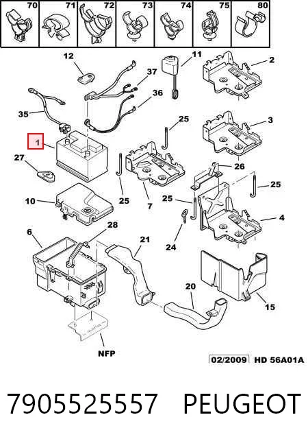Bateria (akumulator) 7905525557 Peugeot/Citroen
