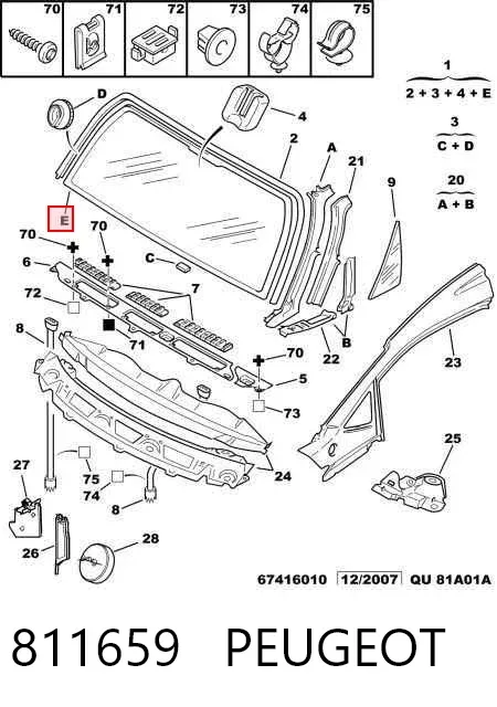 Szyba przednia 811659 Peugeot/Citroen