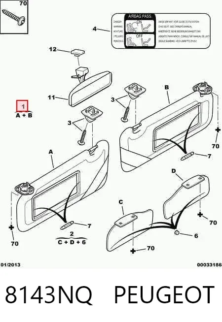 Osłona przeciwsłoneczna Citroen C5 I
