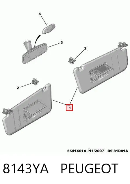 Osłona przeciwsłoneczna Citroen Berlingo B9
